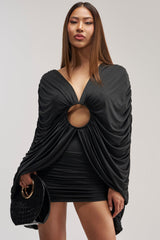 BAD DECISIONS MINI DRESS IN BLACK