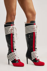 AZALEA WANG NITRO RED MULTI SPORTY STILETTO BOOT
