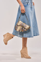 AZALEA WANG NOVIS BEIGE WEDGE BOOTIE