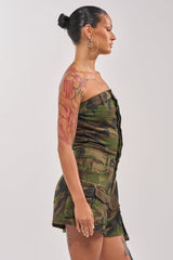 SEE ME WIN DENIM ROMPER IN CAMO