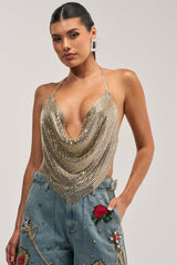 DISCO CLUB COWL NECK TOP