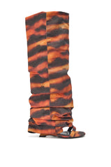 AZALEA WANG RADLEY TIGER PRINT SLOUCHY WEDGE BOOT