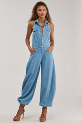 JETSETTER JUMPSUIT IN LIGHT BLUE DENIM