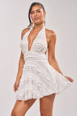 CARMEN RUFFLE MINI DRESS