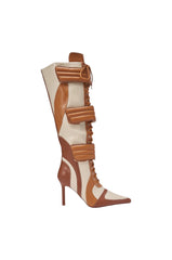 AZALEA WANG SCHUMACHER TAN STILETTO BOOT