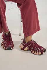 AZALEA WANG SELIE BURGUNDY LACE UP SNEAKER