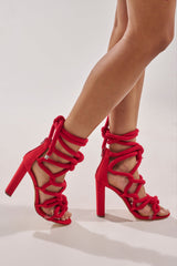 AKIRA GOLD RED ROPE STRAP SANDAL