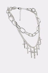 CROSS MY HEART SILVER NECKLACE