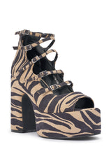 AZALEA WANG SMITTEN ZEBRA BLOCK SANDAL