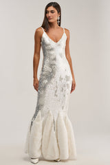 WORTH THE STARES EMBELLISHED MAXI DRESS
