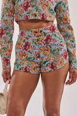 GOOD KARMA TAPESTRY SHORTS IN BLUE MULTI