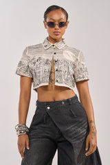 INK HORIZON EMBROIDERED TOP