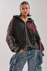 CITY LIVING GRAPHIC ZIP UP SWEATSHIRT