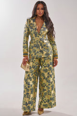 HARLOW BROCADE WIDE LEG PANT