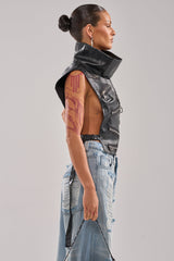ZIP ME UP TURTLENECK TOP IN BLACK