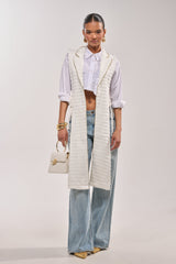 HONEY HONEY SPLIT VEST IN TWEED