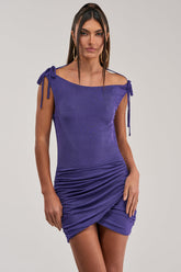 READY FOR THE CAMERA SWOOP NECK MINI DRESS