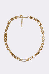 STAINLESS STEEL SQUARE CZ NECKLACE