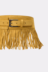 GRIT SUEDE FRINGE BELT