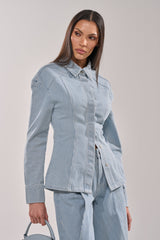 FEEL FREE STRIPE BUTTON DOWN