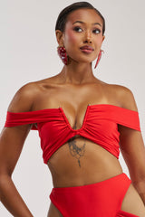 HOTTIE ALERT MESH BLOUSE IN RED