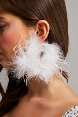 WITH IT FEATHER HOOP EARRING