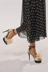 AZALEA WANG VELVETINE IVORY STILETTO PLATFORM SANDAL