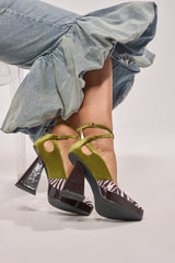 AZALEA WANG VEVELYN OLIVE BLOCK PUMP