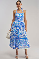 COCO CRUSH PRINTED HALTER MIDI DRESS