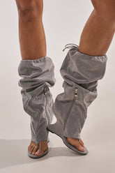AZALEA WANG XYLAH GREY WEDGE GLADIATOR SANDAL