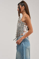 MADE YA LOOK RHINESTONE CAGE CORSET