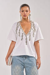 TOO DEEP RHINESTONE TEE