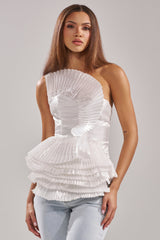 SUNSHINE PLEATED RUFFLE BLOUSE