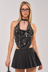 IN YOUR NIGHTMARES EMBELLISHED MESH CORSET