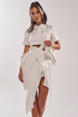 RIRI CUT OUT POPLIN MIDI DRESS
