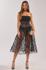 MAYRA ABSTRACT MIDI DRESS