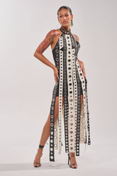 ON MY BEST BEHAVIOR TASSEL MAXI DRESS