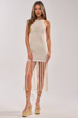ILLUSIONS SLEEVELESS MINI DRESS IN BONE