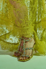 AZALEA WANG ZETA CITRON EMBELLISHED UPPER STILETTO SANDAL