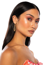TRY ME FRONT BACK TRIANGLE EARRING IN GOLD