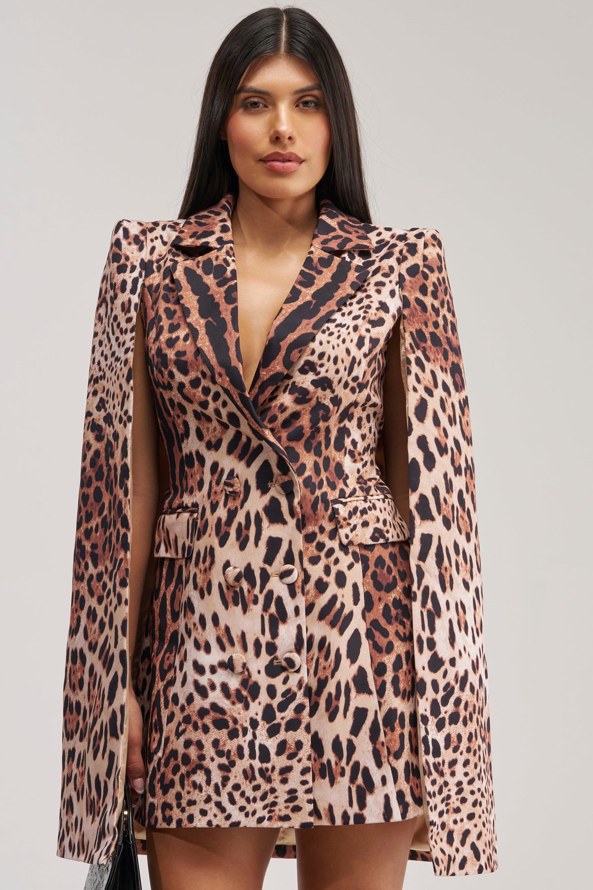 AMINAH LEOPARD PRINT BLAZER DRESS