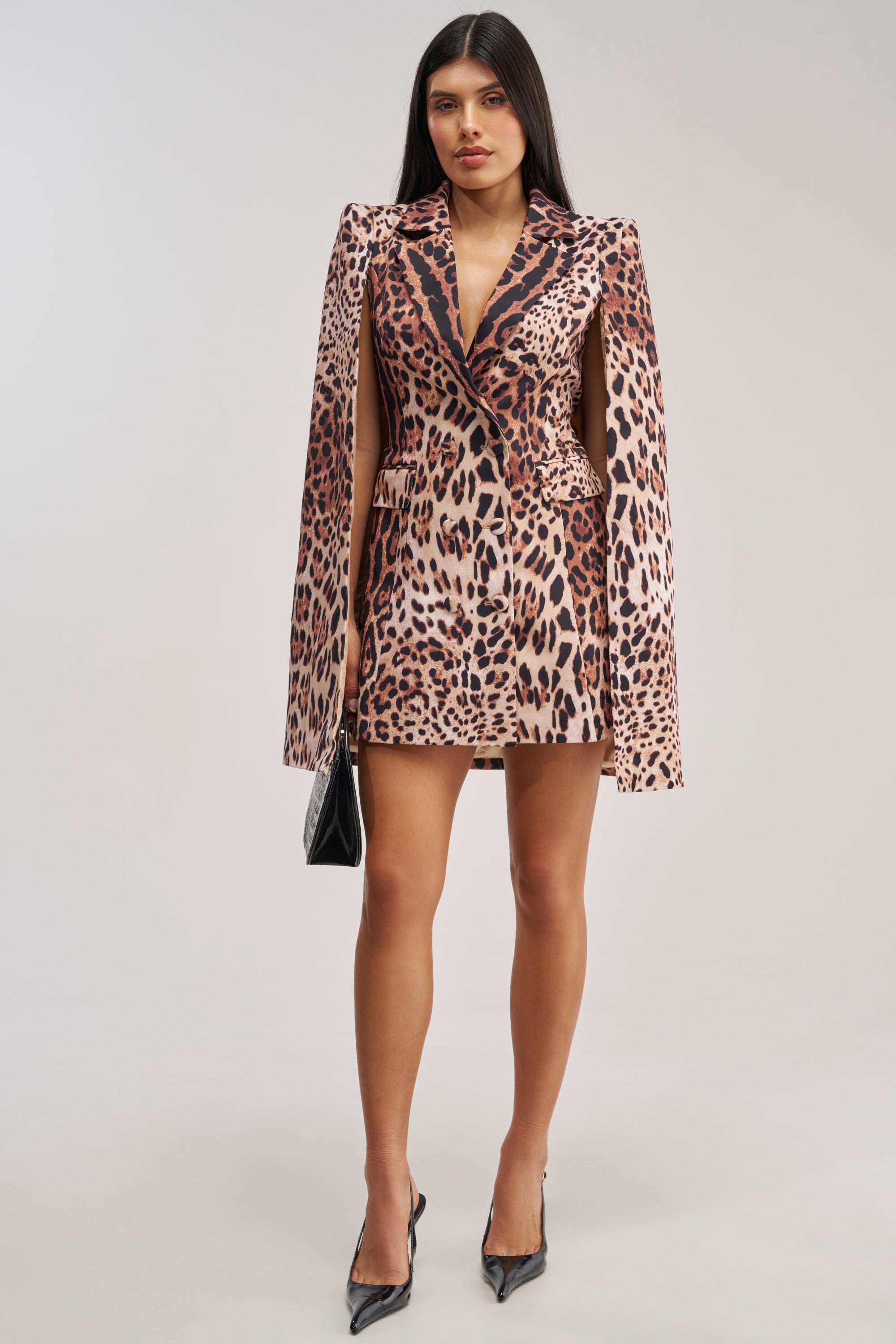 AMINAH LEOPARD PRINT BLAZER DRESS