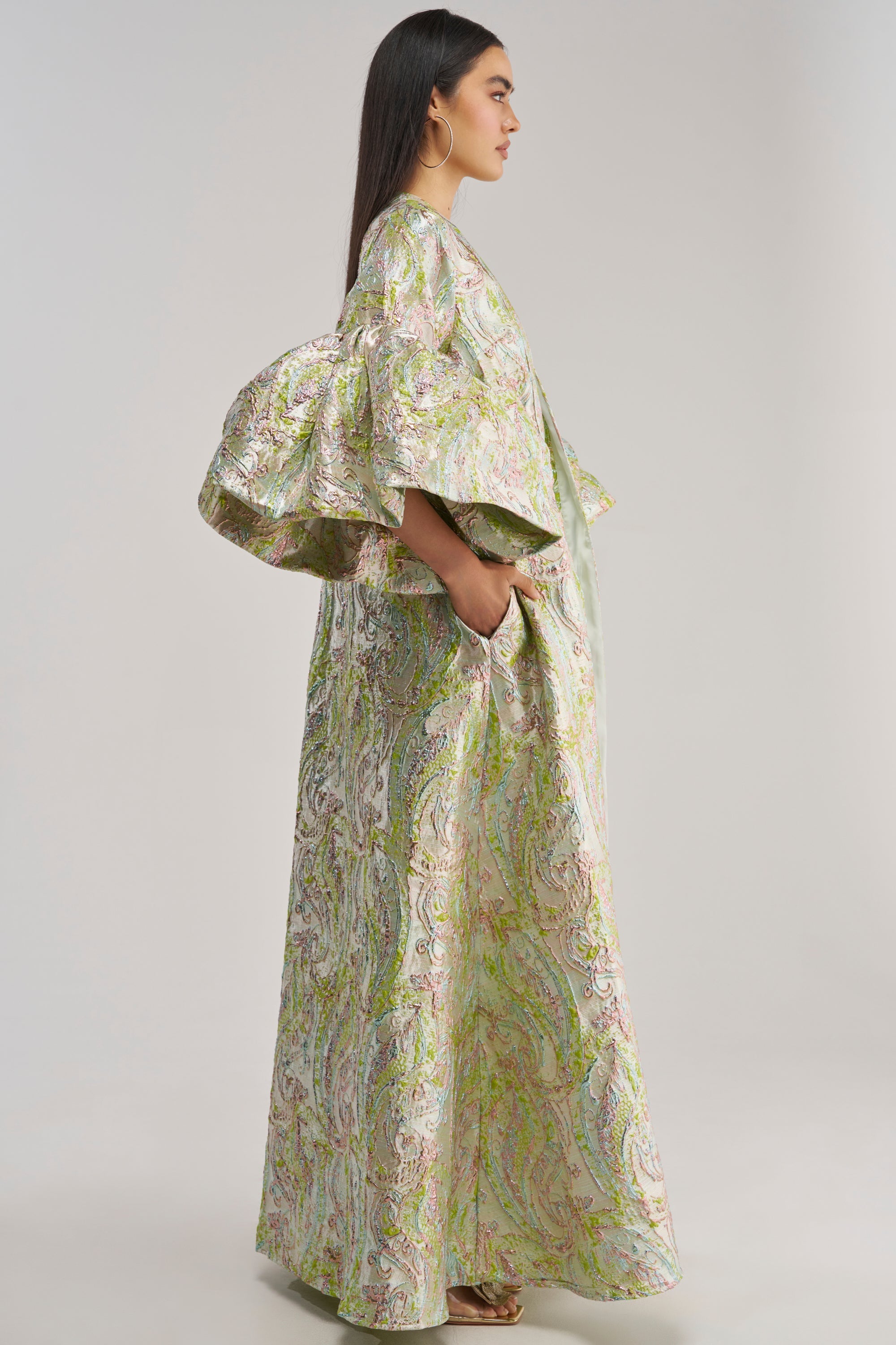 KEY LIME BROCADE DUSTER