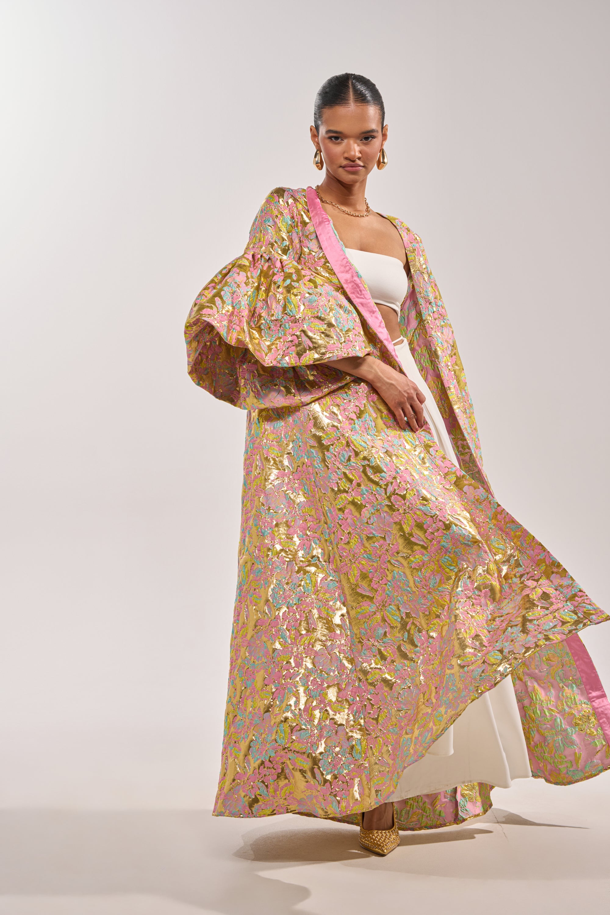LEMON DROP BROCADE DUSTER