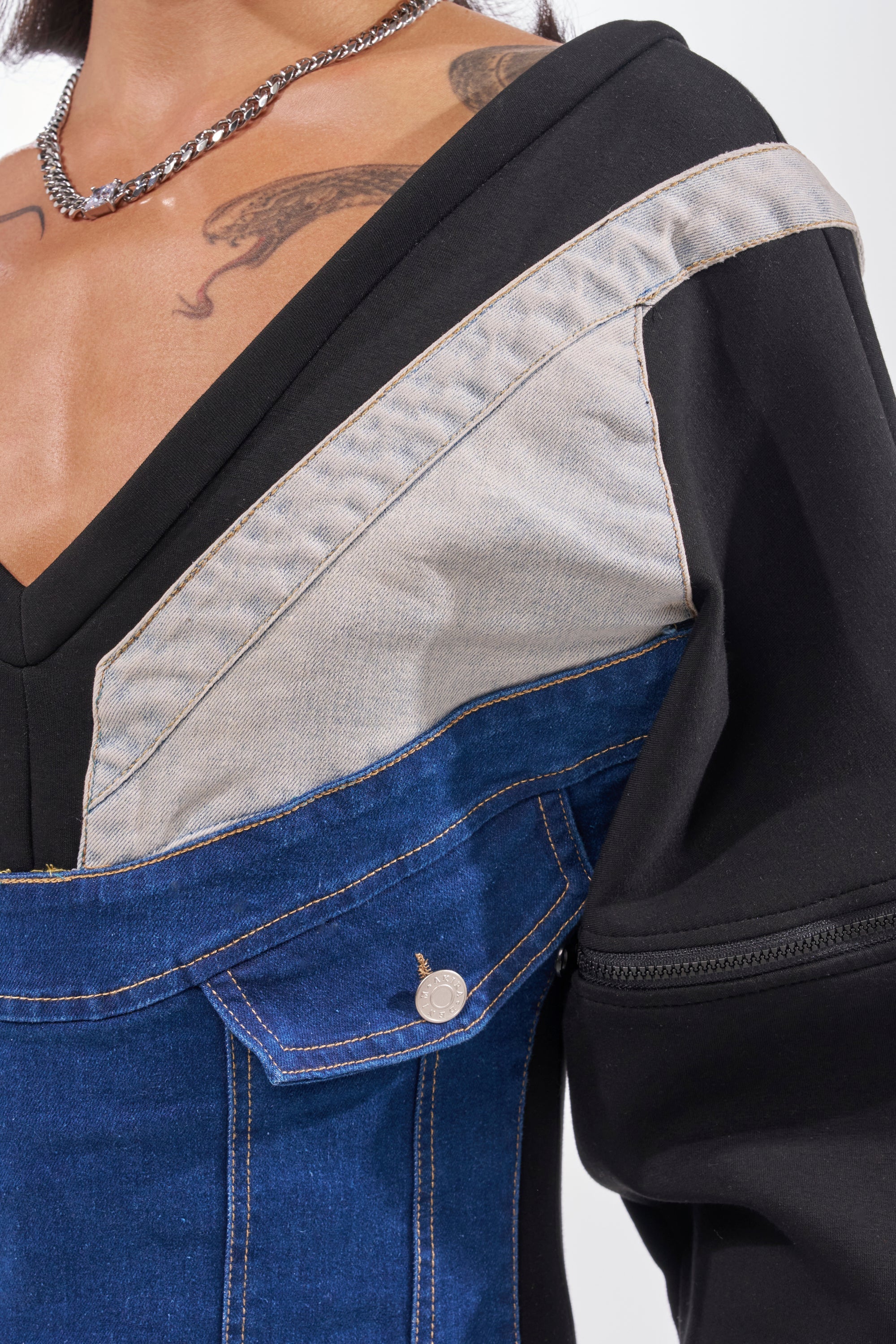 COMFY COZY PATCHWORK JUMPSUIT IN BLACK