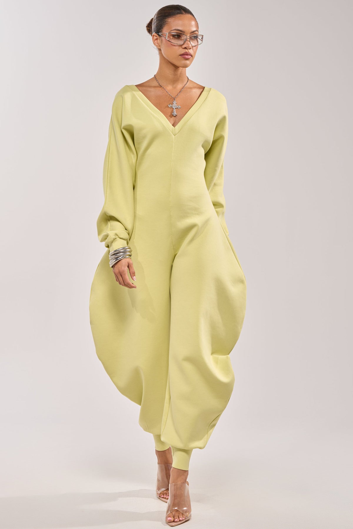 COMFY COZY JUMPSUIT IN LIME
