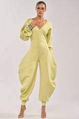 COMFY COZY JUMPSUIT IN LIME