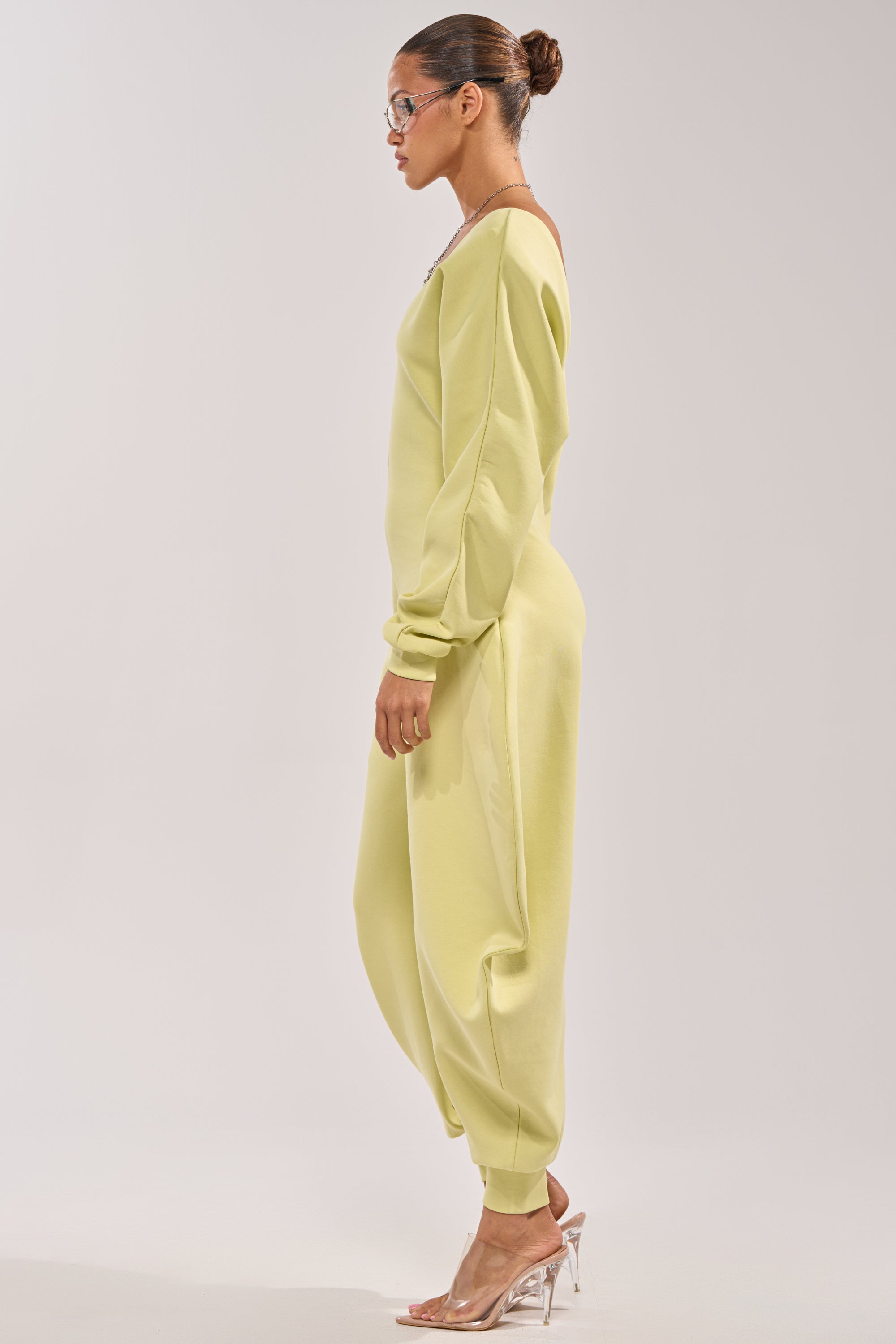 COMFY COZY JUMPSUIT IN LIME