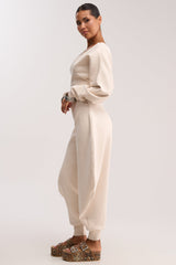 COMFY COZY JUMPSUIT IN IVORY