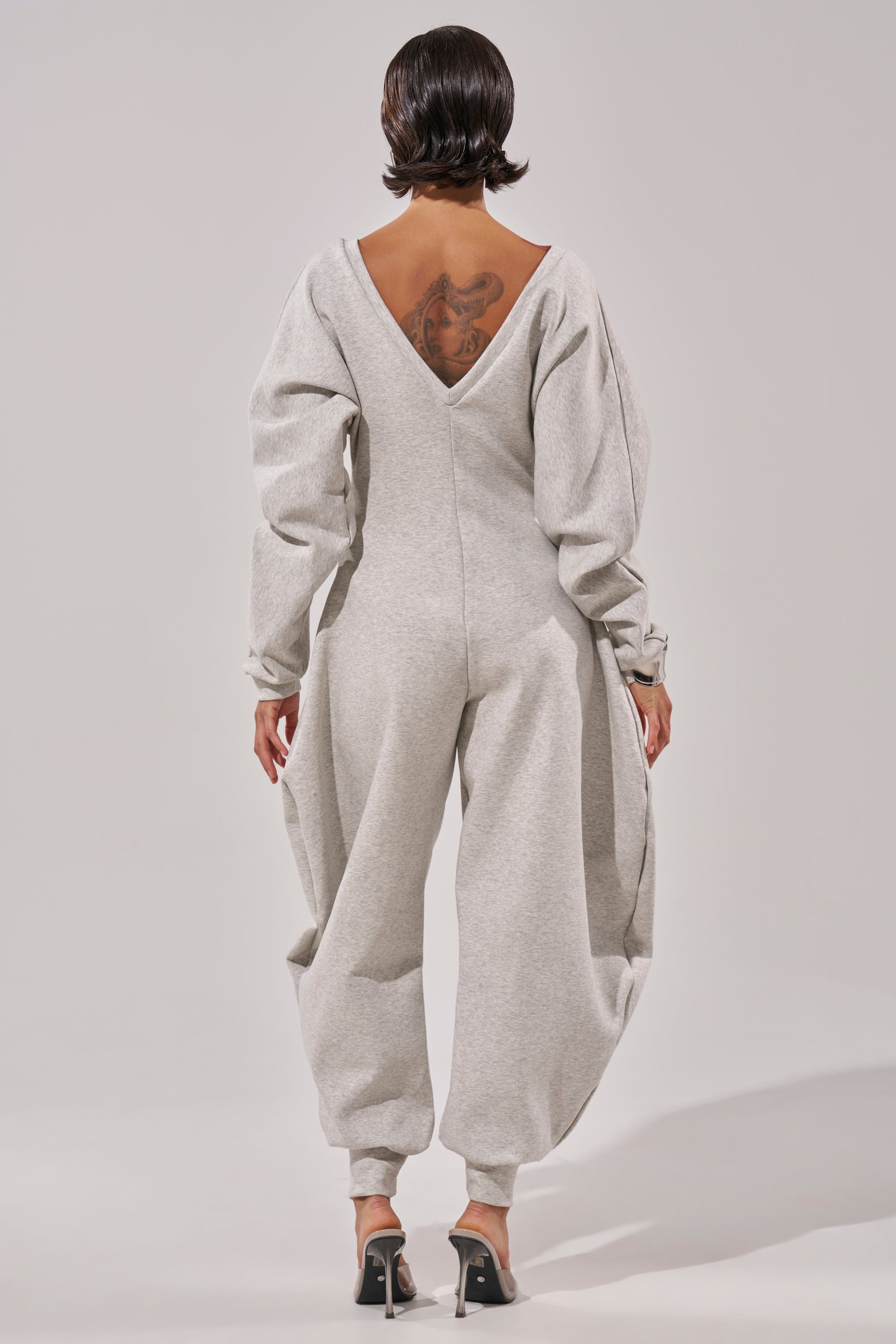 COMFY COZY JUMPSUIT IN HEATHER GREY